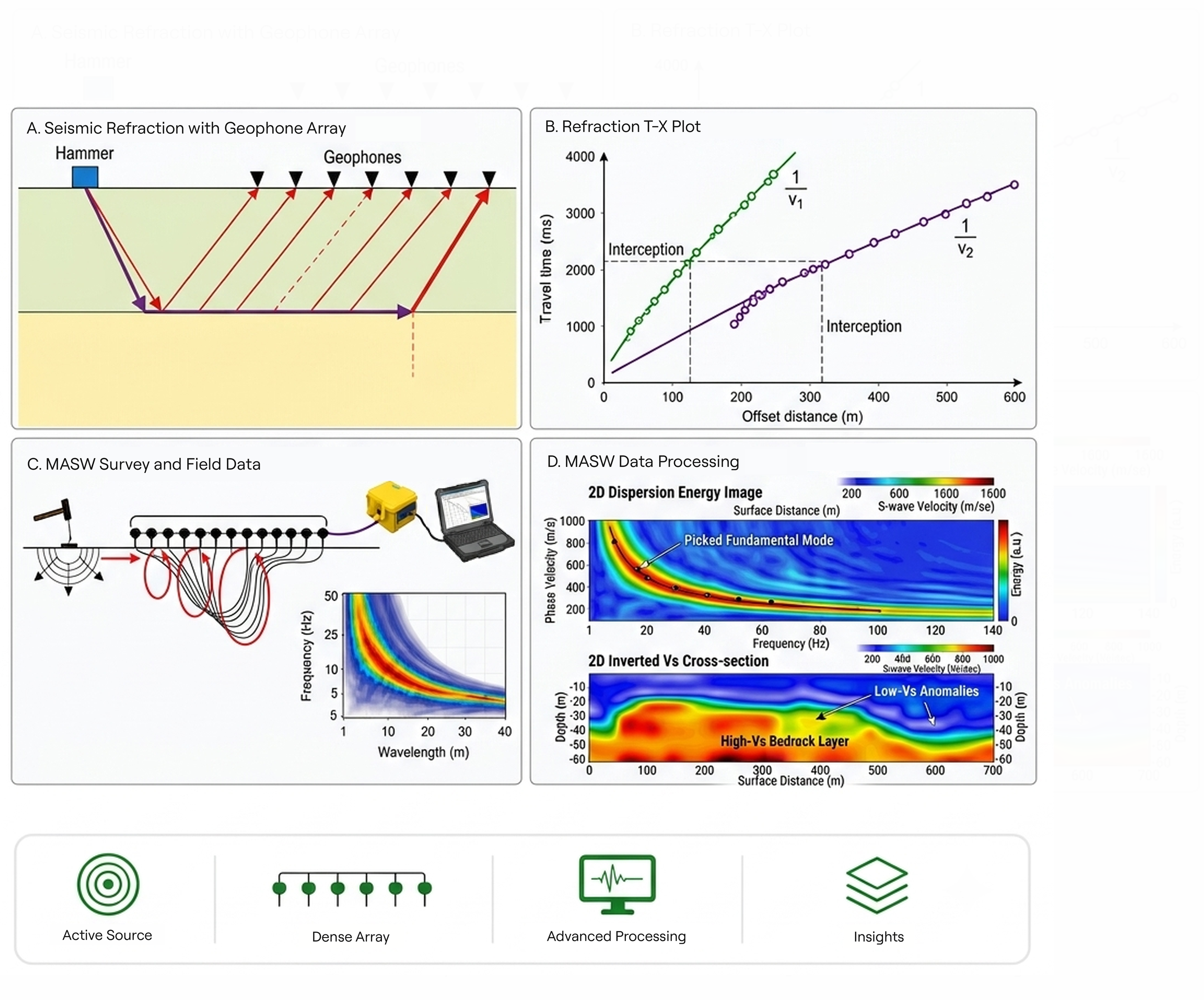 Active seismic imaging survey